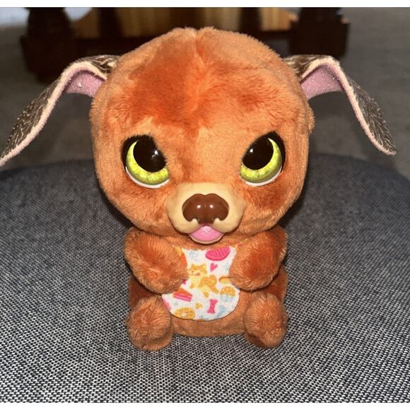 FurReal Newborns Brown Puppy Interactive Plush Toy 5” Hasbro WORKS Bib Baby 2022 - Picture 4 of 6